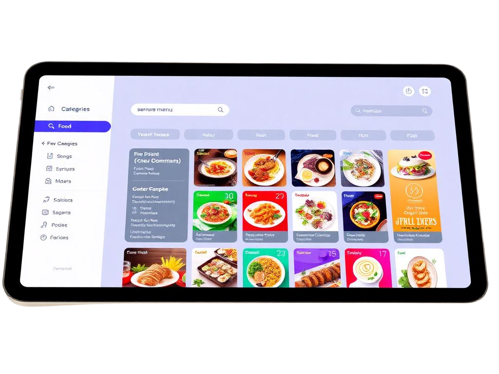 Digital menu tablet preview